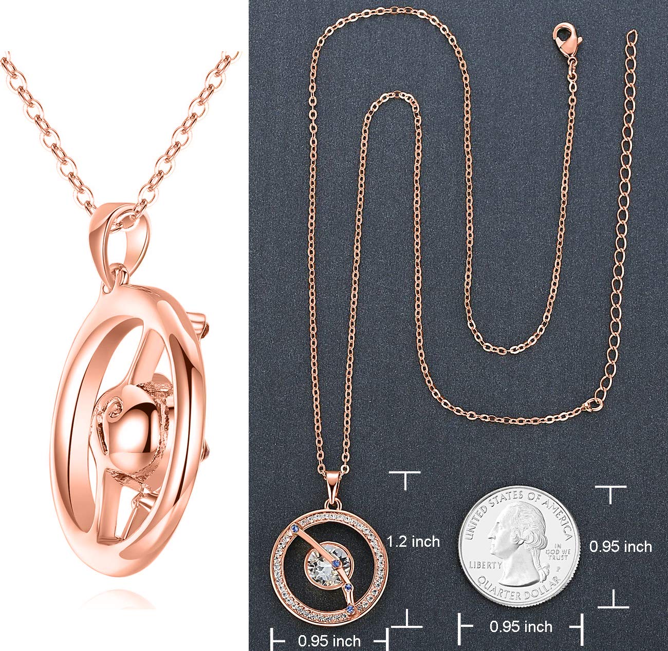 Leafael "Superstar Zodiac Constellation Pendant Necklace Made with Premium Crystal Horoscope Jewelry, Gold or Rose Gold Plated, 18"+ 2"