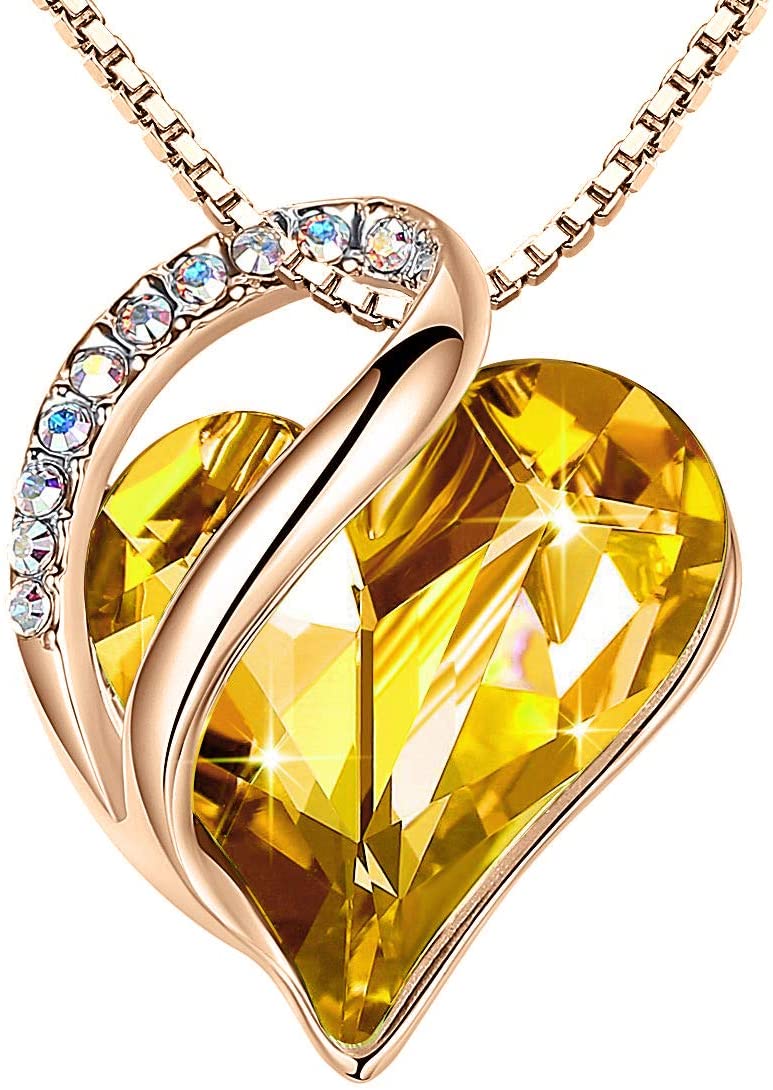 Luxury 18k Gold Love Heart Pendant Necklace Wedding Engagement Jewelry  Gifts 
