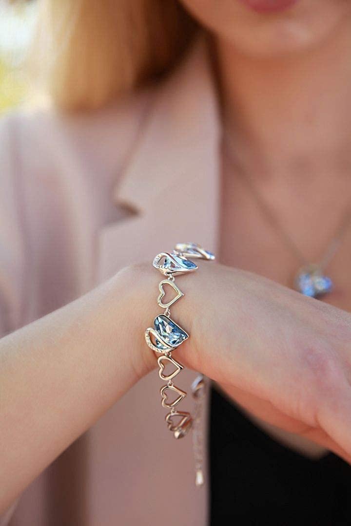 Leafael Infinity Link Jewelry Heart Crystal, with Love Leafael Bracelet – Birthstone Wom