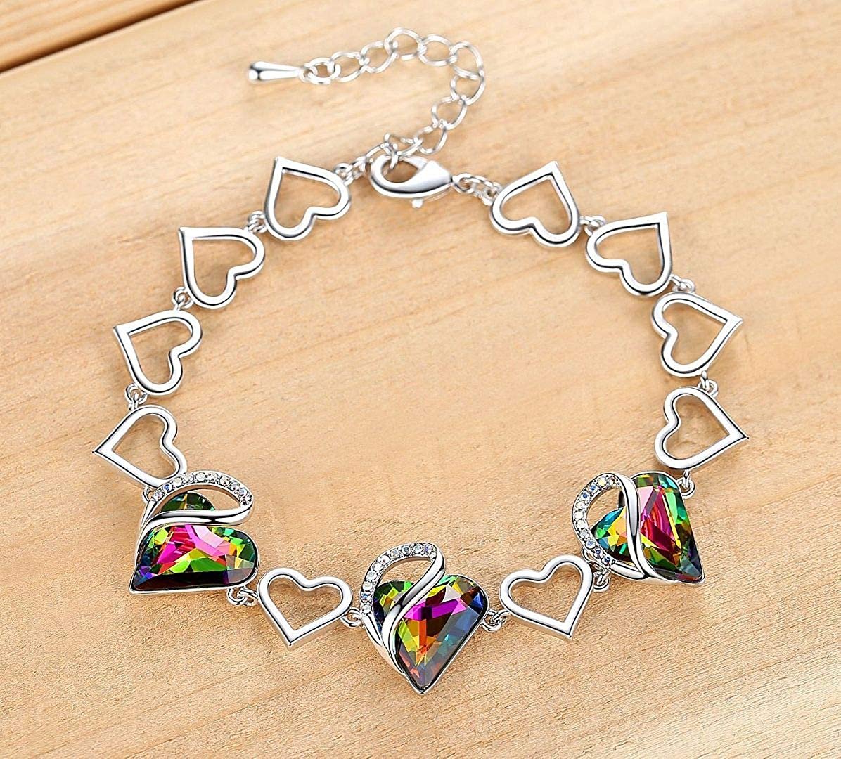 Leafael Infinity Love Heart Link Bracelet with Birthstone Crystal, Wom –  Leafael Jewelry
