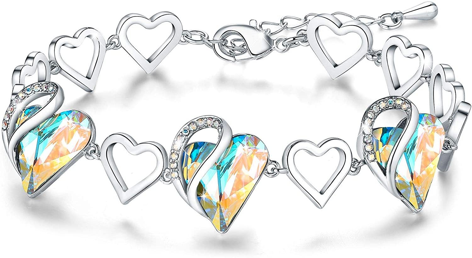 Leafael Infinity Love Leafael – with Crystal, Wom Link Jewelry Heart Birthstone Bracelet